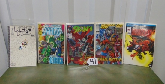 Lot Of 5 Comic Books: Next Men, The Savage Dragon, Spawn, Youngblood &