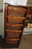 5 Tier Wicker Basket Storage Cabinet (LOCAL PICK UP ONLY)