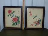 2 Beautiful Vtg Japanese Water Color Lithograph Paintings (LOCAL PICK UP ONLY)