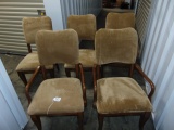 Set Of 5 Bernhardt Solid Wood Chairs W/ Crushed Velvet Upholstery (LOCAL PICK UP ONLY)