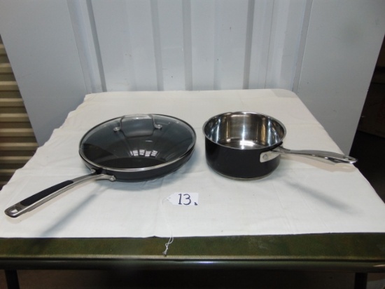 Kitchen Aid 12" Frying Pan W/ Lid & 3 Qt Pot W/ No Lid