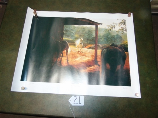 Autographed Limited Edition (464/750) Print " Breakfast Time " By Douglas Grier(Local Pick Up Only)