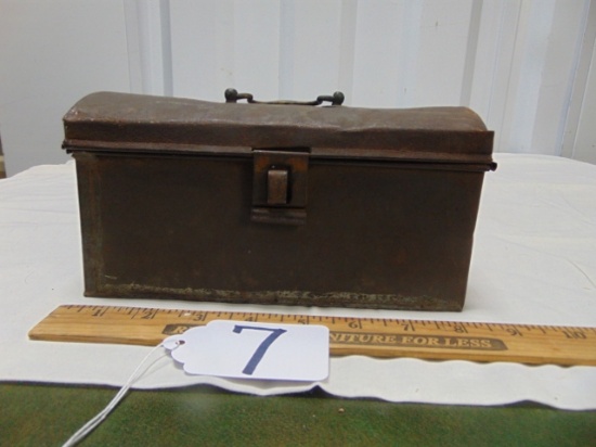 Very Old Army Green Metal Box W/ Handle