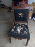 Antique Hand Carved Cherry Or Mahogany Wood Chair ( Local Pick Up Only )