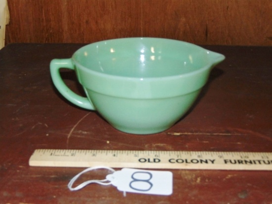 Vtg Fire King Jadeite Oven Ware Batter Mixing Bowl W/ Pouring Spout