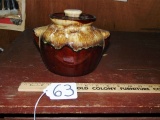 Vtg Brown Drip Stoneware Cookie Jar