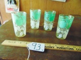Set Of 4 Vtg Mid Century Juice Glasses