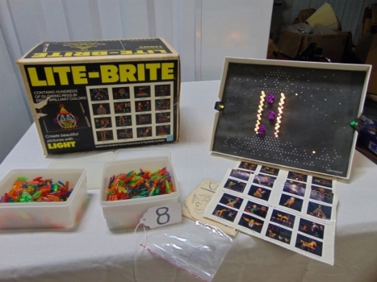 Vtg Lite - Brite Electric Toy W/ Lots Of Pegs, Box & Instructions