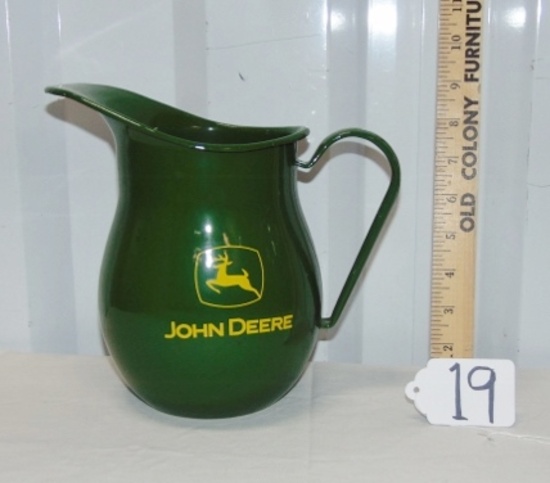 John Deere Green Enamel On Metal John Deere Pitcher