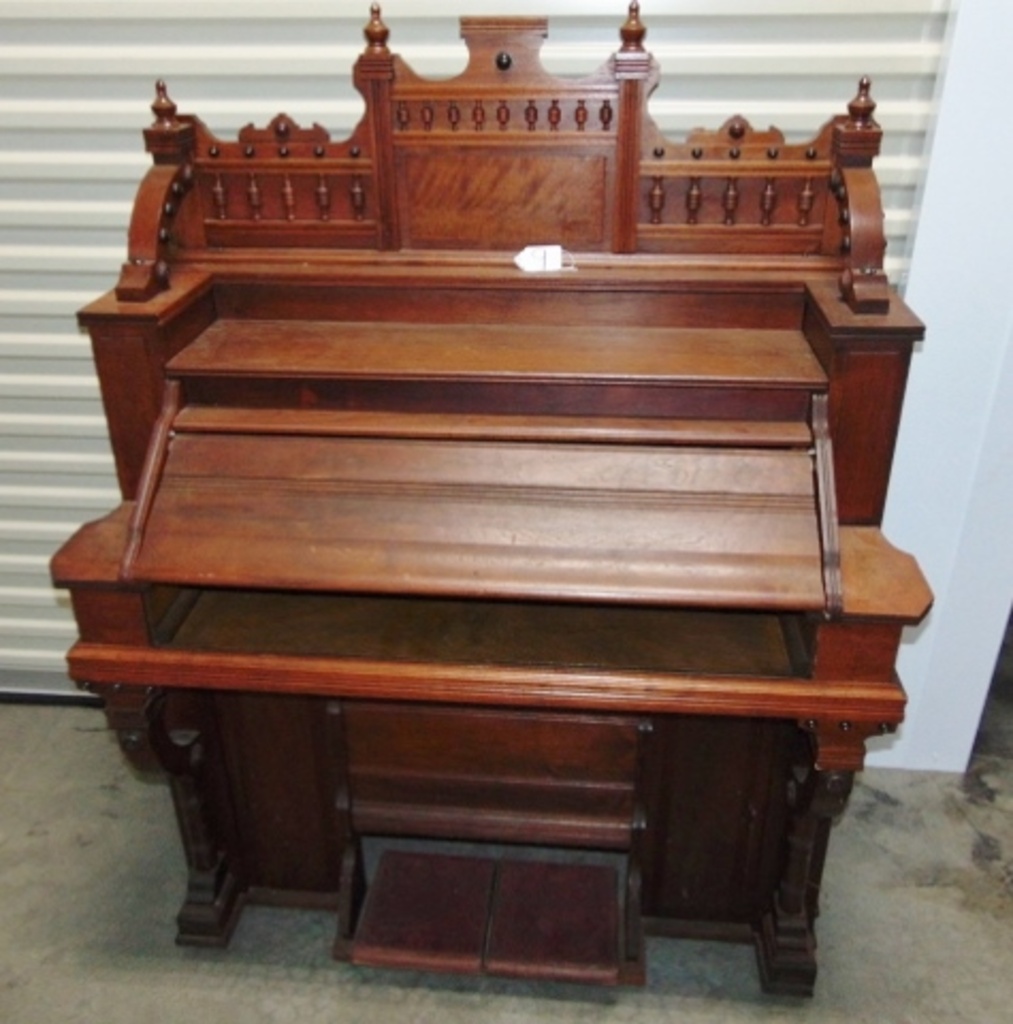 Lot Antique Solid Wood Pump Organ Re Purposed To A Desk Local