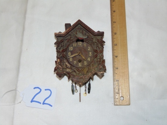 Vtg 1937 Lux Bobbing Bird Cuckoo Clock