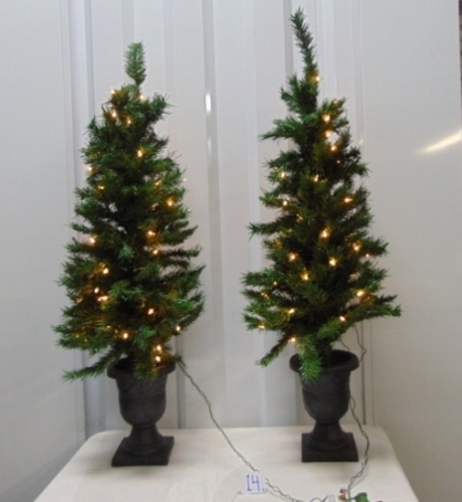 Matching 4 Foot Prelit Christmas Trees
