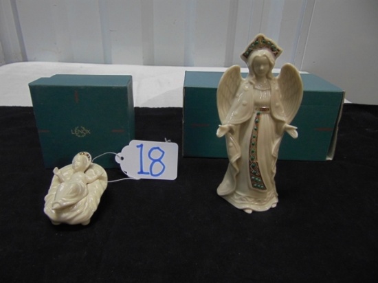 1993 Lenox China Jewels Collection Baby Jesus & Angel