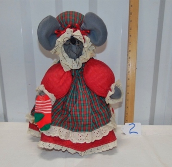 Cute Grandma Mouse Christmas Door Stop