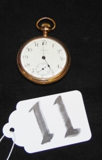 Antique 1900 Waltham ( A. W. W. C ) Gold Plated Pocket Watch