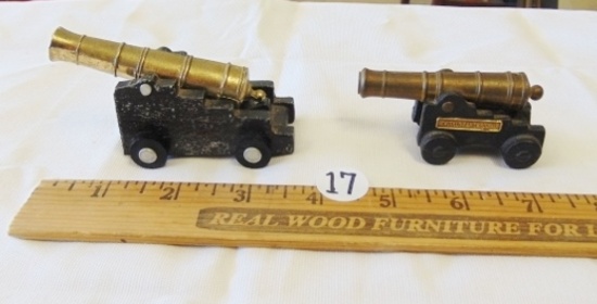 2 Vtg Cast Iron Cannons