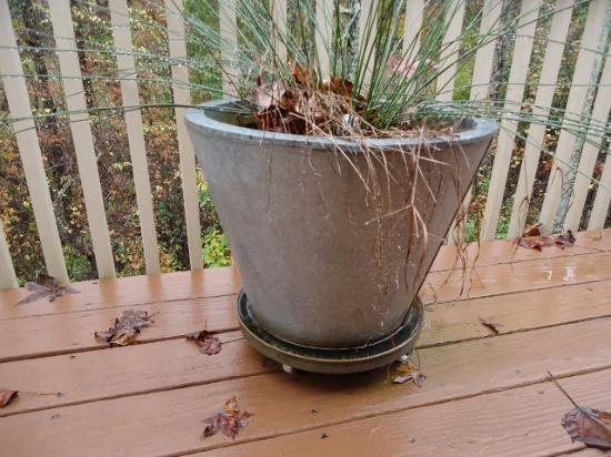 Large Outdoor Plant Metal Planter With Wheels ( Local Pick Up Only )