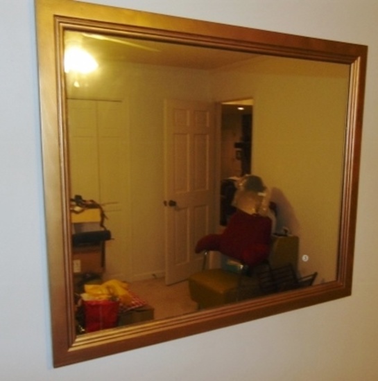 Nice Wall Mirror In A Solid Wood Gilded Frame ( Local Pick Up Only )