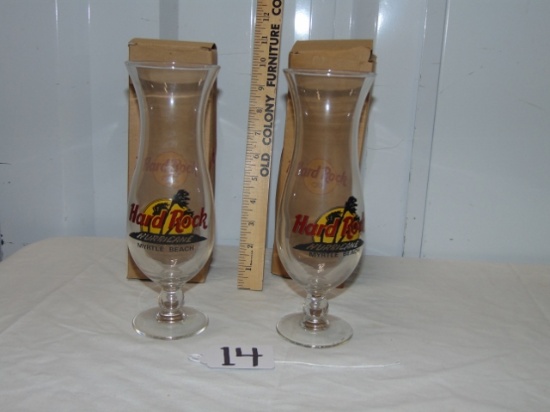 2 Hard Rock Myrtle Beach Hurricane Glasses