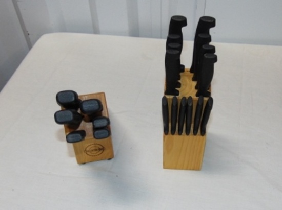 2 Different Kitchen Cutlery Sets W/ Knife Blocks