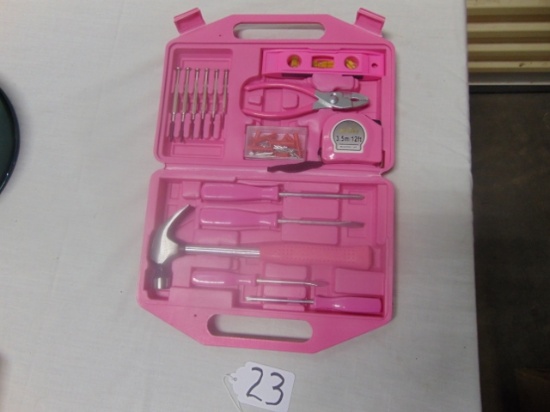 New, Never Used Pink Tool Set In Hard Body Case