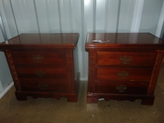 Matching Set Of Vaughn - Bassett Solid Cherry Wood Night Tables (LOCAL PICK UP ONLY)