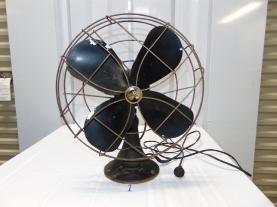 Vtg Emerson Electric 16" Oscillating Cast Iron Fan