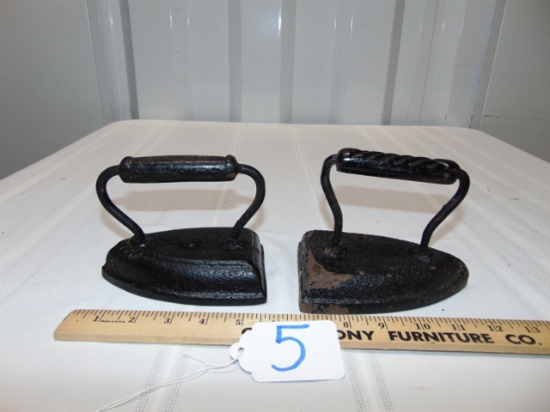 Pair Of Antique Cast Iron Sad Irons