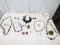 Large Lot Of Various Costume Jewelry: 5 Necklaces, 8 Sets Of Earrings & 3 Brooches