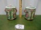 Vtg Oriental Porcelain Matching Jars W/ Insert Top Under Top Lid