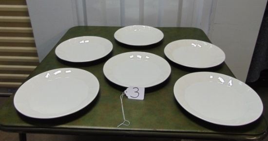 Set Of 6 Ralph Lauren " Boxwood " 11 1/4" Dinner Plates W/ Raised Scallopped Rims