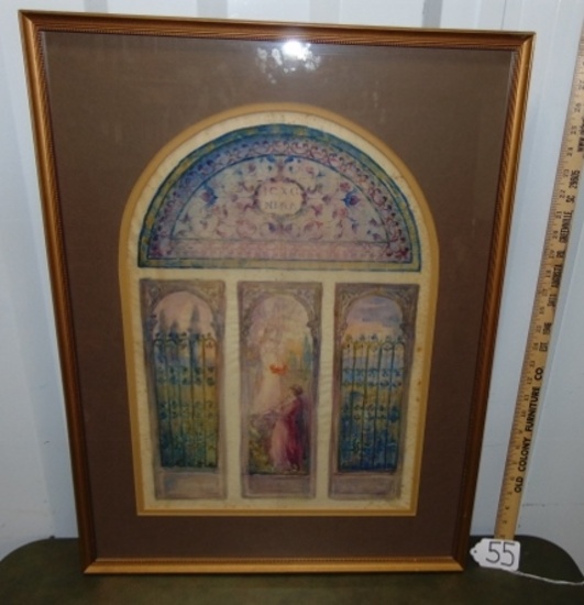 Beautiful Watercolor Painting By I. L. Whitney Of Stained Glass