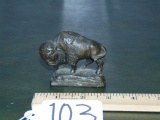 Vtg & Small Solid Bronze Bison