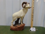 Large Ceramic Statue Of A Big Horn Sheep