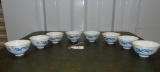 Vtg Set Of 8 Porcelain Rice, Soup, Pho Noodles Bowls W Cobalt Blue Dragons &