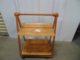 Vtg Two Tier Wood Foldable Serving Cart (LOCAL PICK UP ONLY