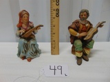 Pair Of Vtg Porcelain Figurines
