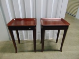 Matching Pair Of Solid Cherry Wood End Tables By Bombay ( Local Pick Up Only )