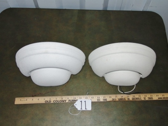 Matching Pair Of Plaster Electric Lighted Wall Sconces