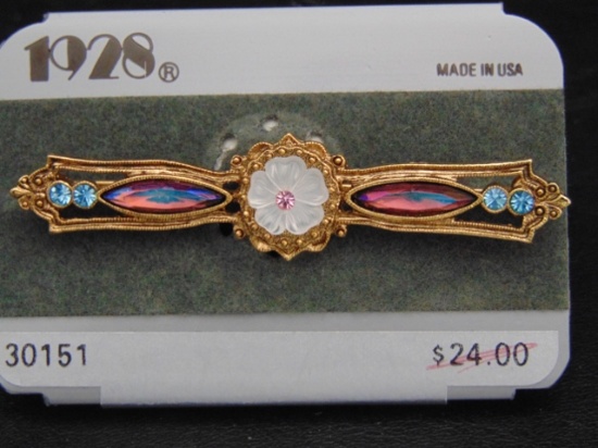 Colored Rhinestone Brooch By 1928