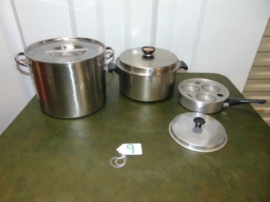 Stainless Steel 12 Quart Stew Pot; Aluminum Duncan Hines Large Pot W/ Lid &