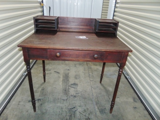 Antique 1880s Solid Wood Sheraton Style Desk (Local pick up only )