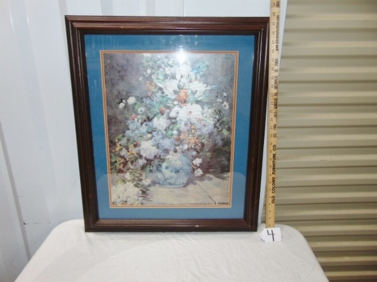 Framed & Double Matted Print " Renoir Bouquet By Pierre Auguste Renoir (Local pick up only )