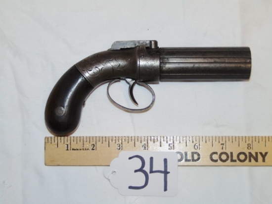 Antique Allen & Thurber 1837 Pepperbox .31 Caliber Revolver