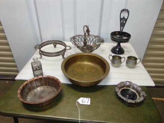 Miscellaneous Lot Of Silver Plated, Copper, Brass & Pewter Home D‚cor