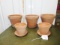 Lot Of 5 Terracotta Planters, 2 With Underplates