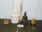 Oriental Figures Lot: Dragon, Buddha Candle Holder, Thai god & A Chinese