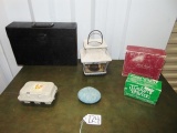 Miscellaneous Lot: Fold File Folder, Candle Lantern, Egg Shaped French Soaps,