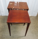 Vtg Solid Cherry Wood Nesting Tables (2)