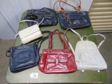 Lot If 6 Ladies Genuine Leather Purses and Handbags